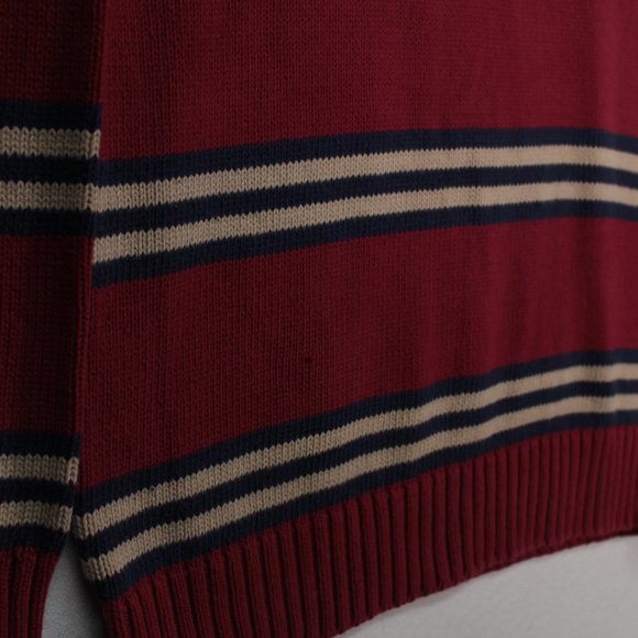Vintage Eddie Bauer Sweater Men's Medium Red Long Sleeve Striped - Picture 3 of 12